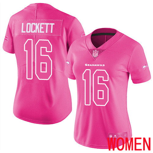 Seattle Seahawks Limited Pink Women Tyler Lockett Jersey NFL Football #16 Rush Fashion